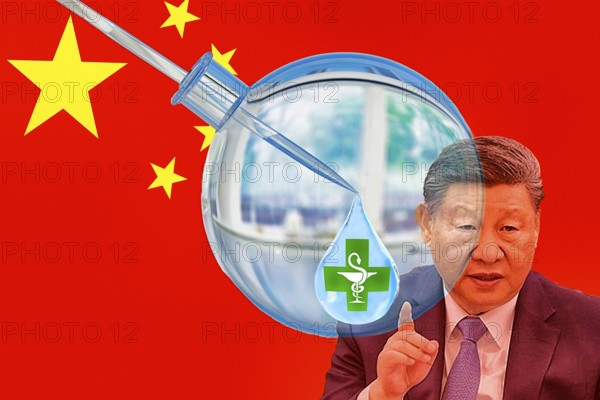 Symbolic image, Germany formerly pharmacy of the world, EU European Union, Beijing becomes pharmaceutical empire, drug carriers, pharmaceutical industry, drug production, drug safety, supply population, raw material dependence on China and India, tablets, medicine, missing basic materials Germany and worldwide, economy, world market, China supplier of 80% of European active ingredients