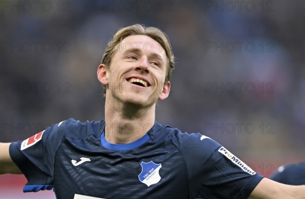 Goal celebration Wouter Burger TSG 1899 Hoffenheim (18) PreZero Arena, Sinsheim, Baden-Württemberg, Germany