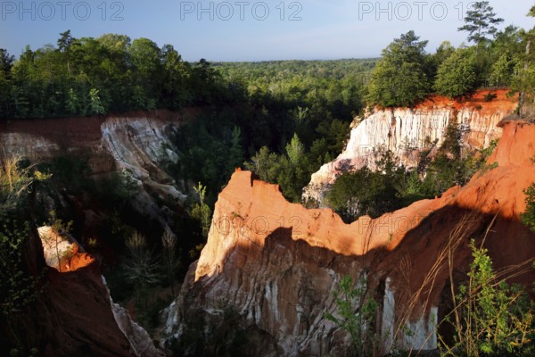 Breathtaking panorama of Providence State Park with colorful rock structures, Providence Canyon State Park, Georgia, USA
