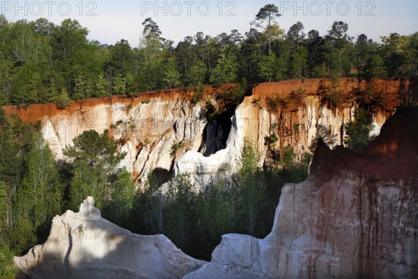 Impressive gorge-like rock formations in Providence State Park, Providence Canyon State Park, Georgia, USA