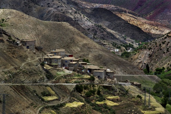 Mountain village nestled in the countryside along the route from Demnate to Ouarzazate