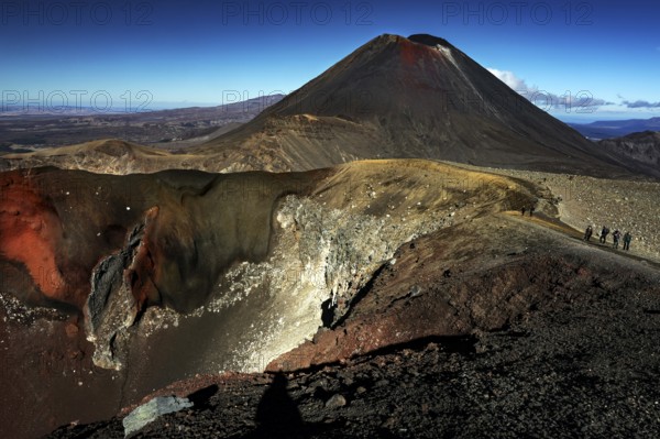View of Mount Ngauruhoe crater in Tongariro Alpine Crossing, Tongariro National Park, North Island, New Zealand