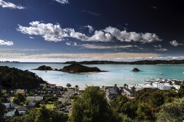 Scenic view of Bay of Islands seen from Paihia, Paihia, Bay of Islands, New Zealand