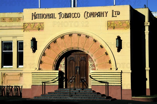 National Tobacco Company building with distinctive art deco entrance, Napier, New Zealand