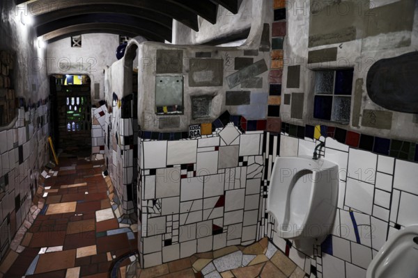 Artistically designed toilet room with mosaic tiles in Kawakawa, Kawakawa, New Zealand