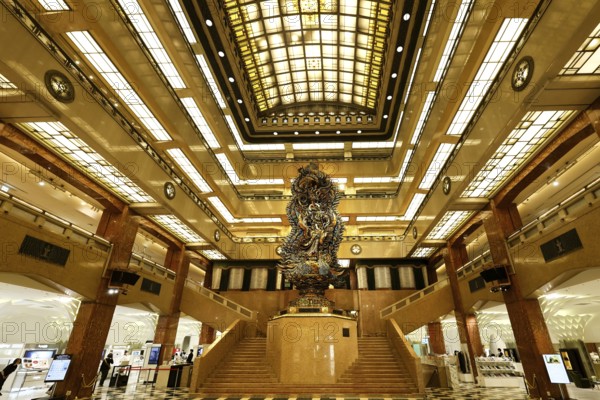 Sumptuous interior of a department store with ornate ceiling decoration, Tokyo, Nihombashi, Japan
