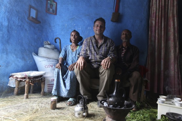 Family visit, interesting togetherness in a cozy room in Lalibela, Lalibela, null