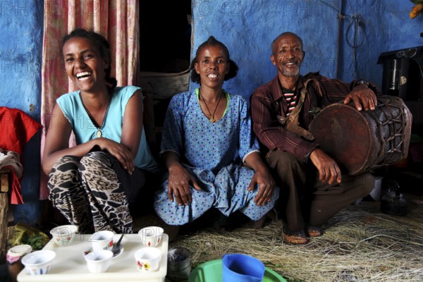 Warm family get-together in Lalibela, joy in space, Lalibela, null
