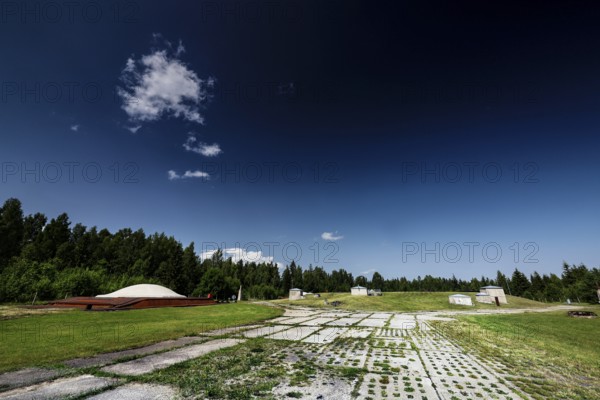 Open area with forest near the nuclear missile base in Zemaitija National Park, Plokstine, Zemaitija, Lithuania