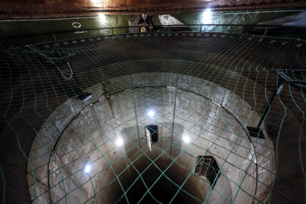 View of the impressive architecture of a Soviet-era rocket silo in Plokstine, Plokštine, Telšiai County, Lithuania