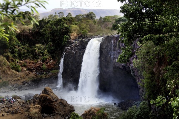 Mighty waterfall surrounded by lush vegetation, Tisissat, Ethiopia