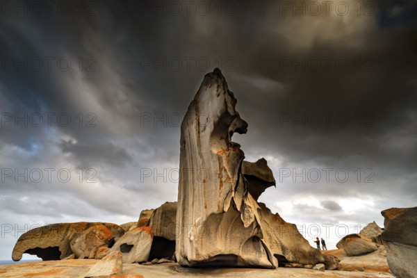 Monumental rocks under dramatic sky near Remarkable Rocks, Kangaroo Island, South Australia, Australia