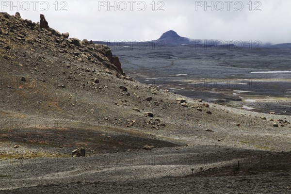 Barren terrain with views over the vast plateaus and clouds, Bale Mountains, Oromia, Ethiopia