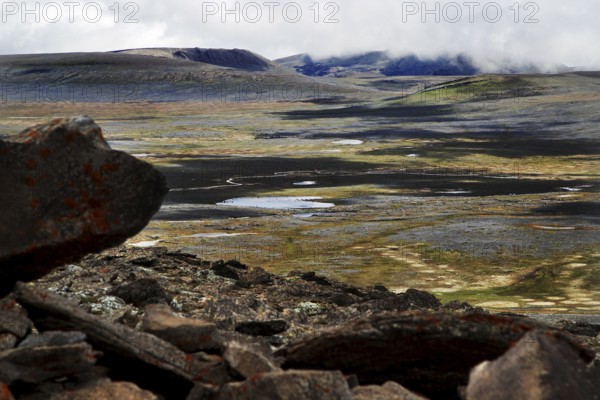 Wide view of the Sanetti Plateau with dramatic cloud formations, Bale Mountains, Oromia, Ethiopia