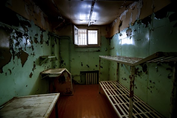 Dilapidated cells inside Kalamaja prison in Tallinn's Kelmiküla, Tallinn, Harju, Estonia