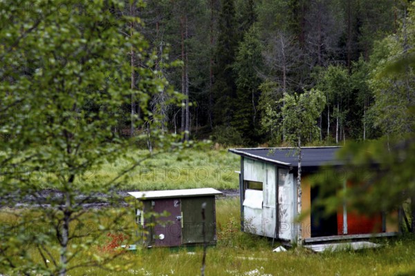 Bear watching hut in the green forest of Kuusamo, Kuusamo, Finland
