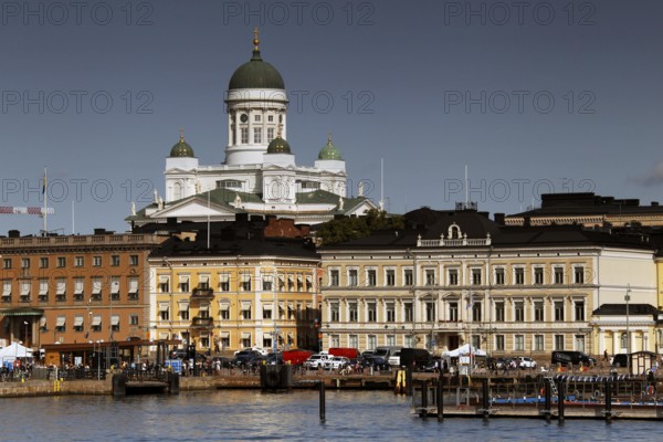 Panoramic view of Helsinki with cathedral and historic buildings, Helsinki, Uusimaa, Finland