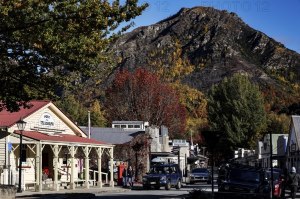 Picturesque autumn scene in Arrowtown with colorful foliage and mountains, Arrowtown, New Zealand