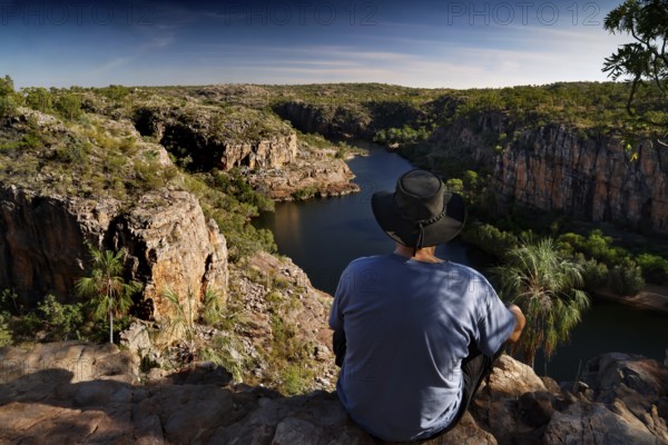 View from Pat's Lookout over picturesque Katherine Gorge in Nitmiluk NP, Nitmiluk National Park, Northern Territory, Australia