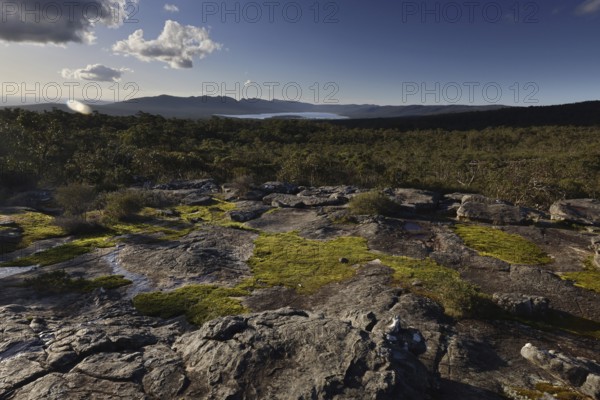 Wide views of the Grampian Mountains landscape from Reed Lookout, Grampian Mountains, Victoria, Australia