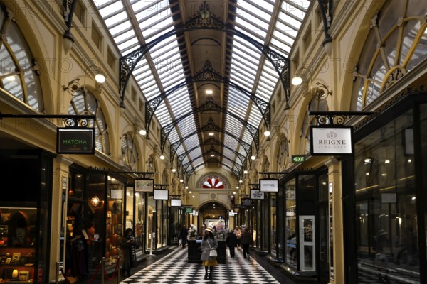 Royal Arcade with elegant glass roof and Victorian style, Melbourne, Victoria, Australia