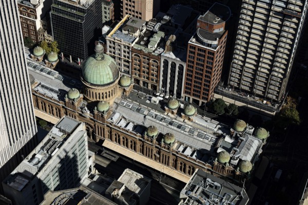 View of Queen Victoria Building and surrounding area from Skytower, Sydney, NSW, Australia