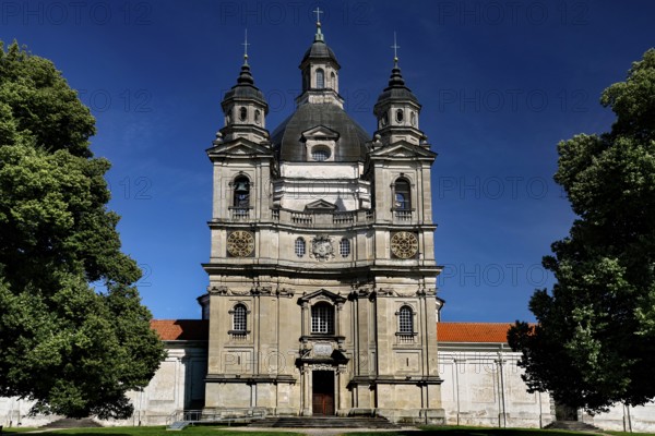 Baroque church of Pažaislis monastery with magnificent façade and towers, Kaunas, Kauno apskritis, Lithuania