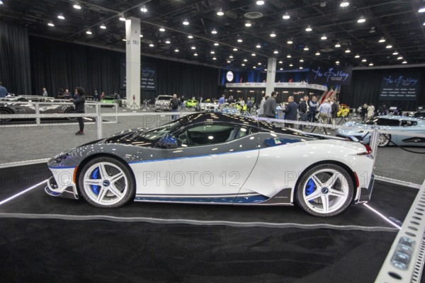 Detroit, Michigan USA - 14 January 2026 - A Pininfarina Battista on display in The Gallery, a section of ultra luxury and performance vehicles at the Detroit Auto Show