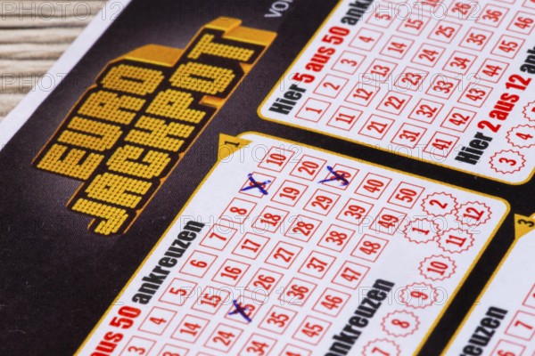 Eurojackpot: Close-up of a ticket