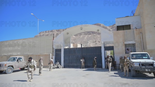 In Seiyun, Yemen on January 04, 2026, soldiers of the Yemeni Armed Forces take full control of the city following the withdrawal of the UAE-backed Southern Transitional Council (STC) forces. The military deployment comes after a series of strikes by the Royal Saudi Air Force against STC positions, marking a significant shift in the conflict within the Hadramaut region, Hadhramaut, Seiyun, Yemen