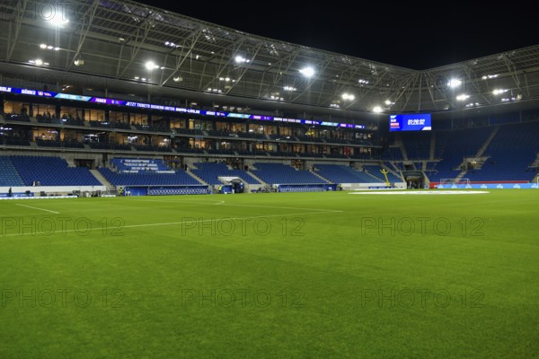 Overview, total, main stand, stadium interior, empty, PreZero Arena, Sinsheim, Baden-Württemberg, Germany