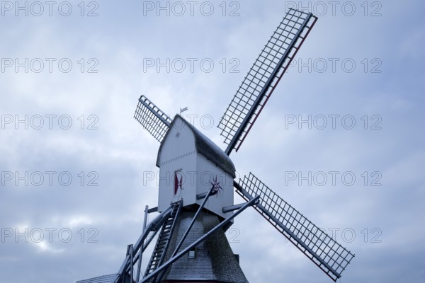 Kokermühle, detailed view in winter in the Walbeck district of Geldern, Lower Rhine, North Rhine-Westphalia, Germany