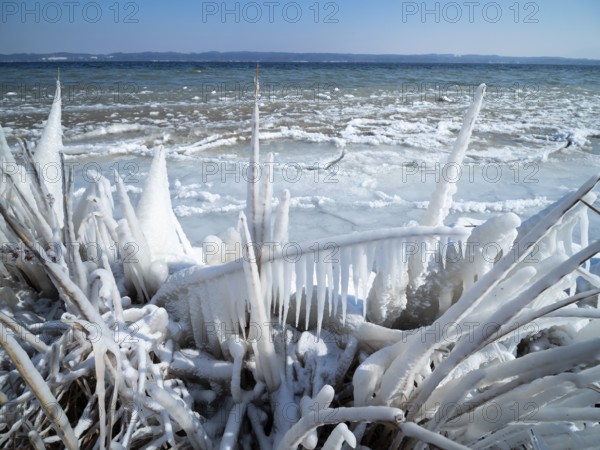 Ice on Lake Starnberg near Bernried/Ice on lake, Stranberger See, Upper Bavaria, Germany