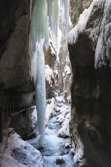 Icicles in the Partnachklamm gorge near Garmisch-Partenkirchen, Werdenfelser Land, Oberbayern, Germany/Icicles in Partnachklamm gorge near Garmisch Partenkirchen, Upper Bavaria, Germany