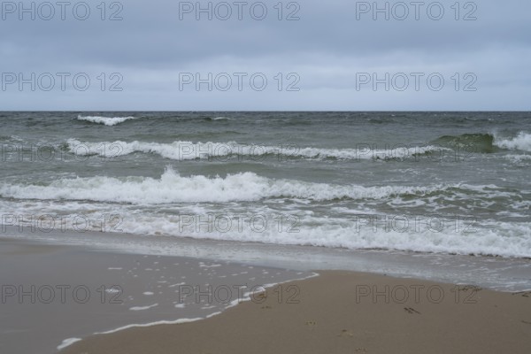 Strong waves on the Baltic Sea, Rügen island, Mecklenburg-Western Pomerania, Germany