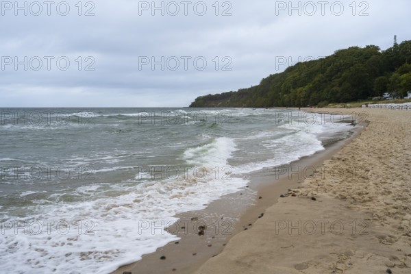 Waves on the coast, Nordperd, Baltic resort Göhren, Baltic Sea, Rügen island, Mecklenburg-Western Pomerania, Germany