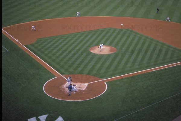 Detail, base ball game in the historic Jankee Stadium, existed from 1923 to 2008, then demolished, Bronx, New York City, USA, historical recording from 1986