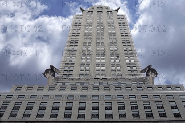 Chrysler Building, built in 1930 in Art Deco style, Cloudy Sky, New York City, USA