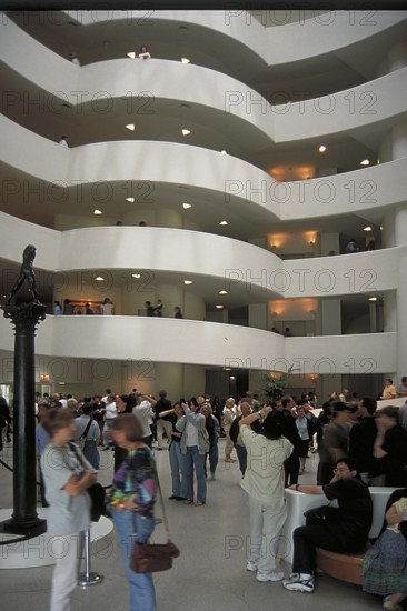 Entrance area of the Guggenheim Museum, opened in 1959, New York City, USA