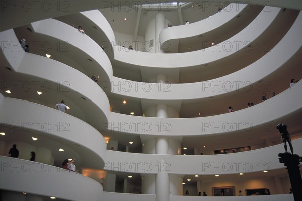 Staircase in the Guggenheim Museum, opened in 1959, New York City, USA
