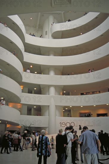 Staircase in the Guggenheim Museum, opened in 1959, New York City, USA