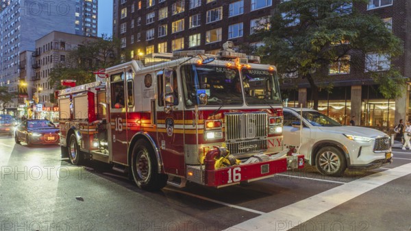 Fire engine in the streets of New York, New York, USA