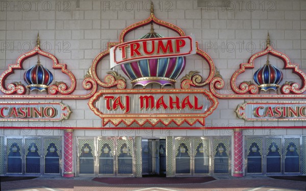 Entrance portal of Trump Casino Taj Mahal, Atlantic City, USA