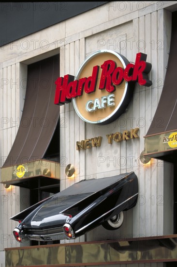Outdoor advertising from Hard Rock Café, New York City, USA