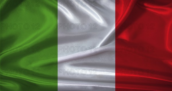 National flag of Italy with cloth texture. Italy flag with realistic texture background