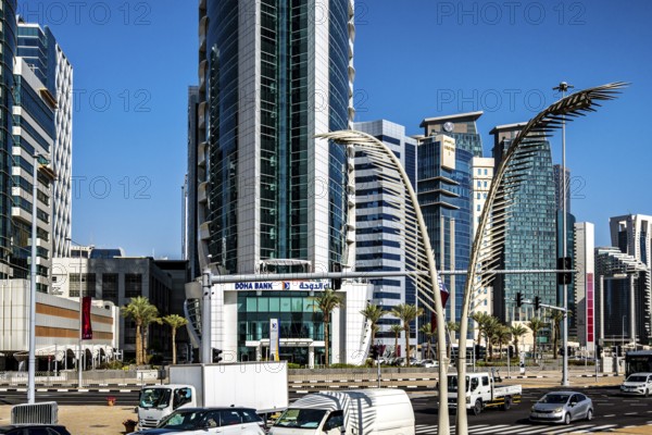 Modern architecture on Al Funduq Street, Doha, Qatar