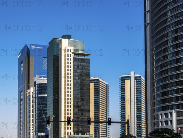 Modern architecture on Omar Al Mukhtar Street, Doha, Qatar