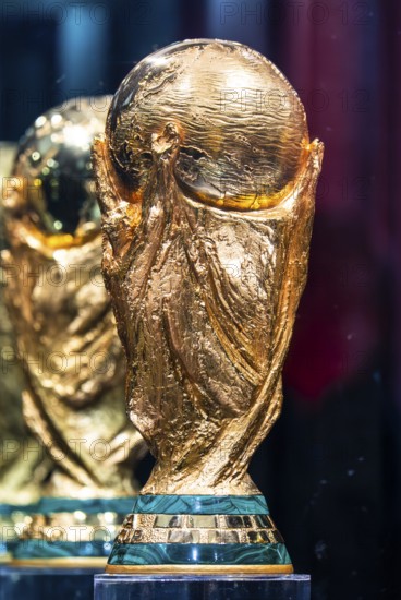 The original FIFA World Cup 2026 Trophy is showcased for visitors during the official India leg of the trophy tour in Guwahati, Assam, India, on January 13, 2026
