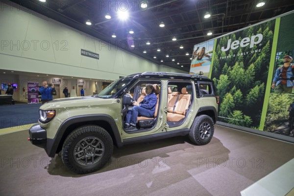 Detroit, Michigan USA - 14 January 2026 - The Jeep Moab 4xe electric vehicle on display at the Detroit Auto Show