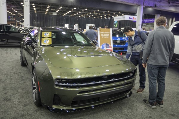 Detroit, Michigan USA - 14 January 2026 - The Dodge Sixpack, winner of the 2026 Car of the Year Award at the Detroit Auto Show